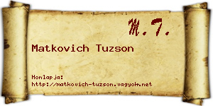 Matkovich Tuzson névjegykártya